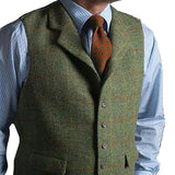 Men suits plaid tweed gilet - MAXIME