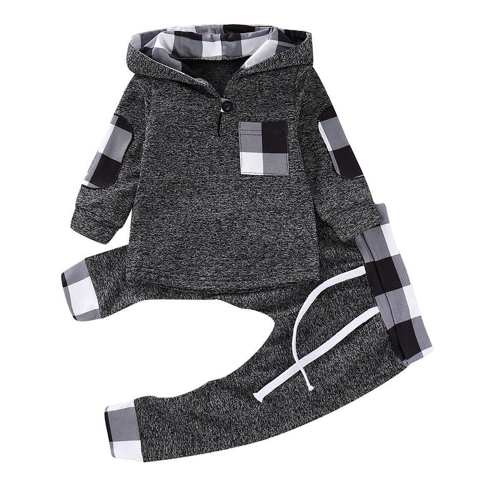 Multicolor Plaid Plush Hoodie suit - MAXIME