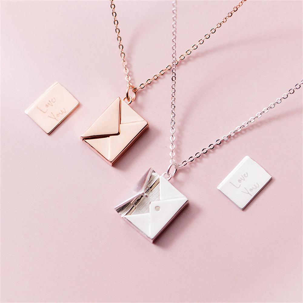 Letter Envelope Pendant Confession Locket Necklace Jewelry Special Gifts - MAXIME