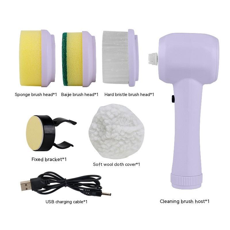 Electric Cleaning Brush 4 In 1 Spinning Scrubber Handheld Electric Cordless Cleaning Brush Portable - MAXIME