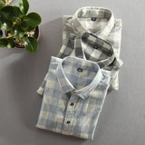 Maxime Long-Sleeved Lapel Plaid Shirt - MAXIME