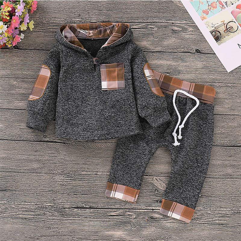 Multicolor Plaid Plush Hoodie suit - MAXIME