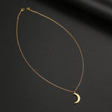 Women's Fashion Simple Stainless Steel Moon Pendant Necklace - MAXIME