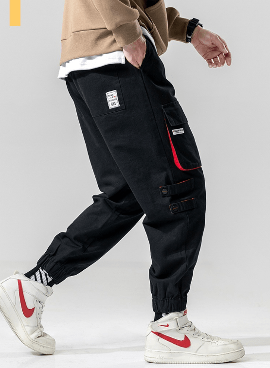 Elastic Waist Punk Pants Cargo - MAXIME