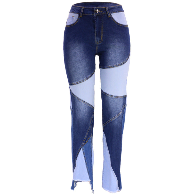 Patchwork Women's Denim Pants - MAXIME