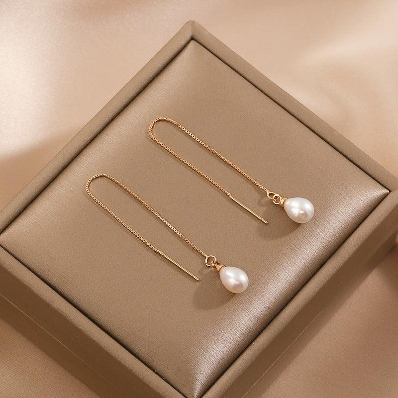 Temperament Long Pearl Eardrop Trendy - MAXIME