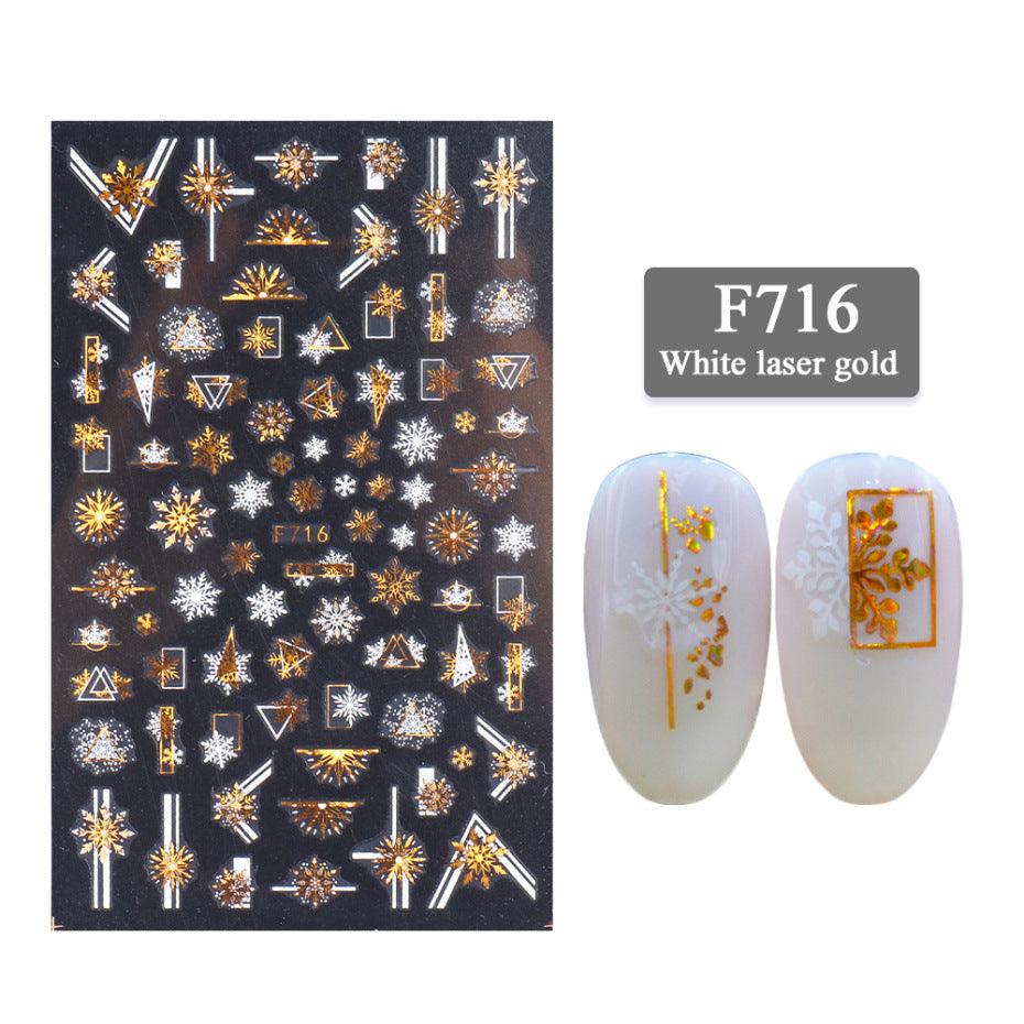 3D Christmas Series Two-color Golden Thin Stickers Nail Art Design Nail Art Stickers - MAXIME