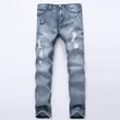 Maxime Ripped Jeans Pants Light Blue Slim Fit - MAXIME