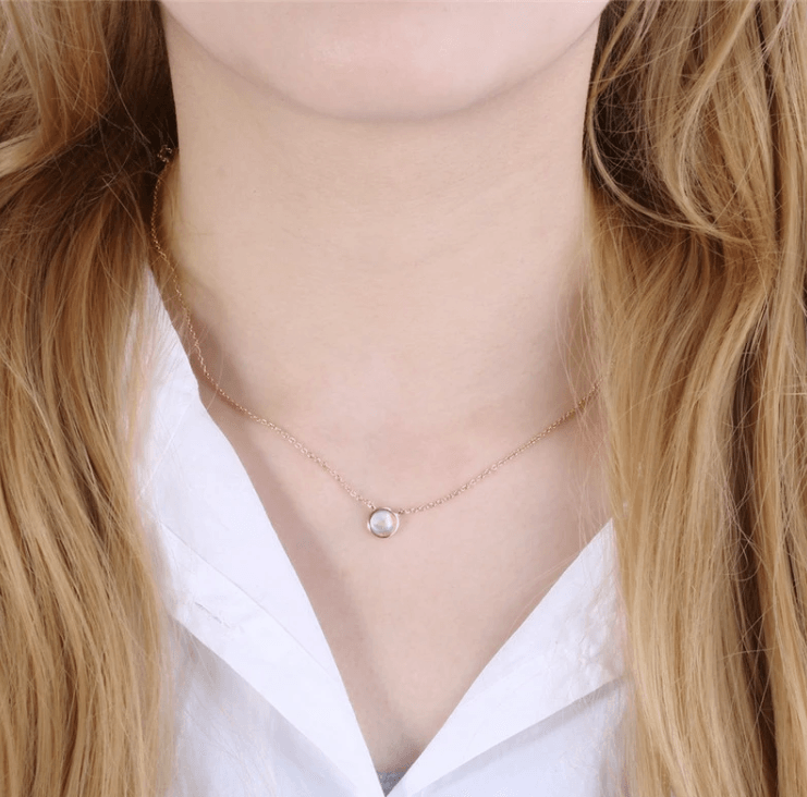 Trendy solitaire moonstone necklace - MAXIME