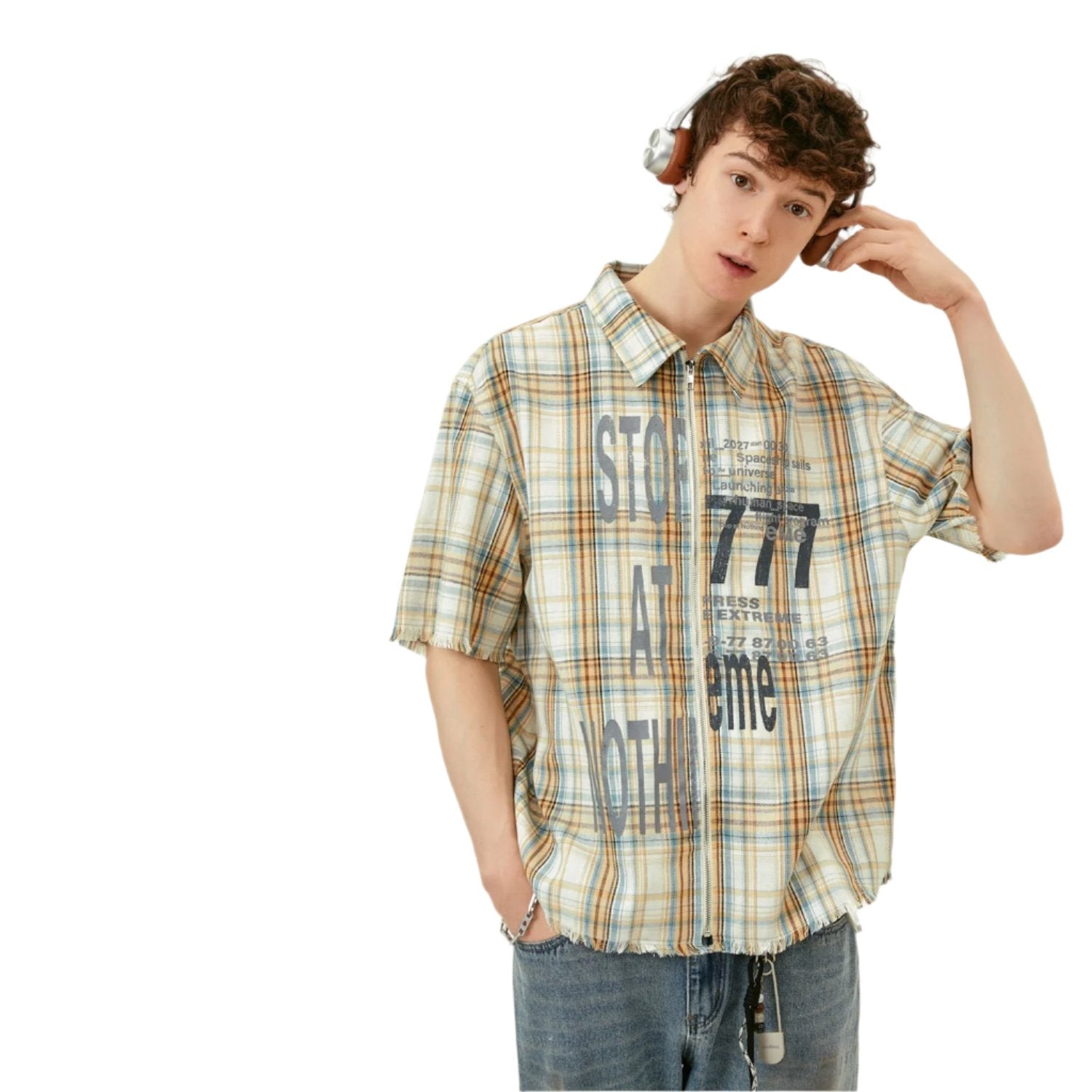 Short Sleeve Plaid Shirt - MAXIME