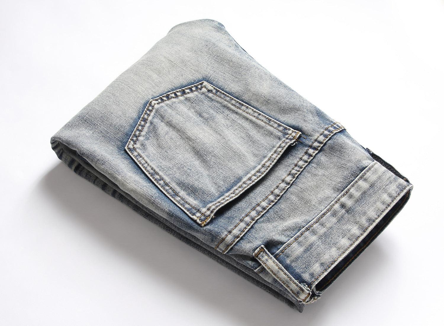 Nostalgic Jeans Ripped Special Embroidered Men's Pants - MAXIME