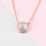 Trendy solitaire moonstone necklace - MAXIME