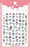 Black Butterfly Nails Stickers Decals White Flower Adhesive Manicure - MAXIME