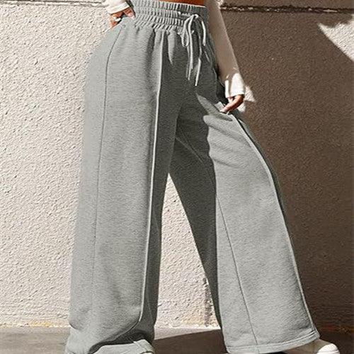 MAXIME High Waist Drawstring Wide Leg Trousers - MAXIME