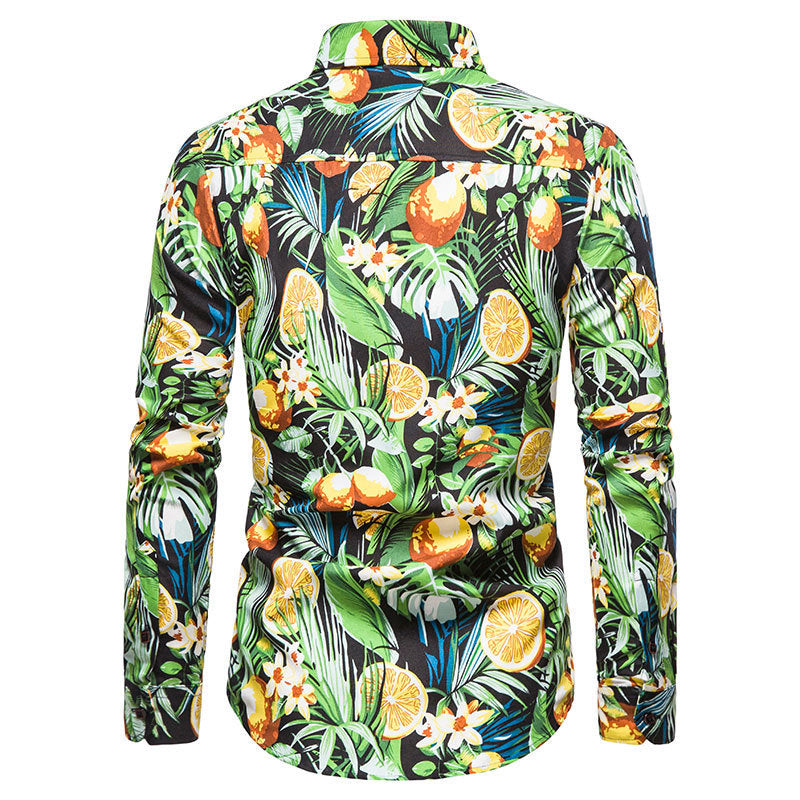 Mens Casual Long Sleeved Floral Shirt - MAXIME