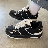 Black And White Color Contrast Panda Shoes - MAXIME