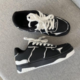 Black And White Color Contrast Panda Shoes - MAXIME