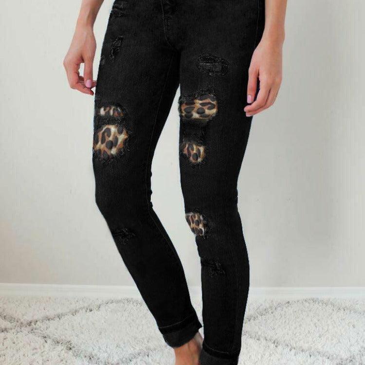 Patch Stretch Skinny Jeans - MAXIME