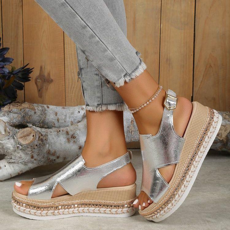 Fashion Buckle Wedges Shoes - MAXIME