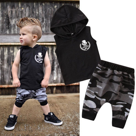 Boy T-shirt Tops Camo Pants Outfits 2PCS - MAXIME