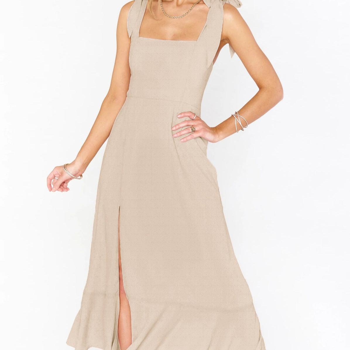 Women's Elegant Bridesmaid Square Neck Cocktail Party - MAXIME