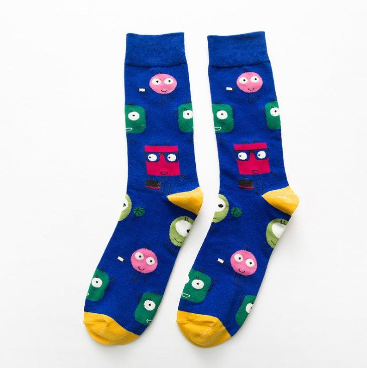 Geometry Pattern Funny Cotton Socks - MAXIME