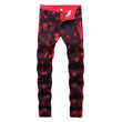 Skull red jeans men's casual jeans - MAXIME