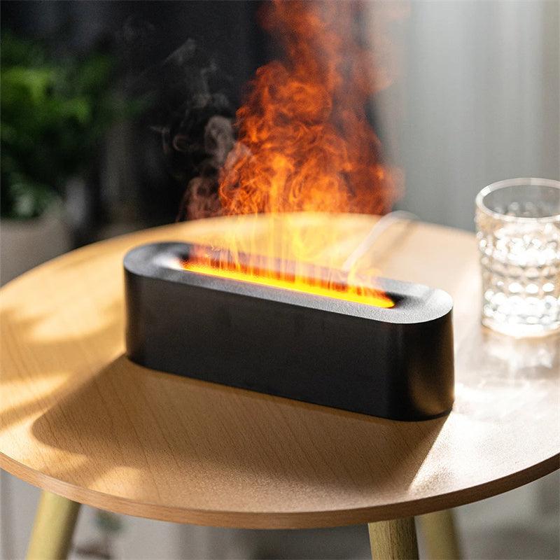 Flame Aroma Diffuser Air Humidifier Ultrasonic Cool Mist Maker Fogger Led Essential Oil Lamp Realistic Fire Difusor - MAXIME