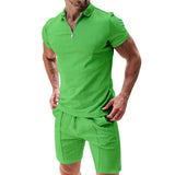 2Pcs Casual Solid Color T-shirt Set For Mens Clothing - MAXIME