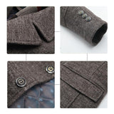 MAXIME scarf collar woolen men's long coat - MAXIME