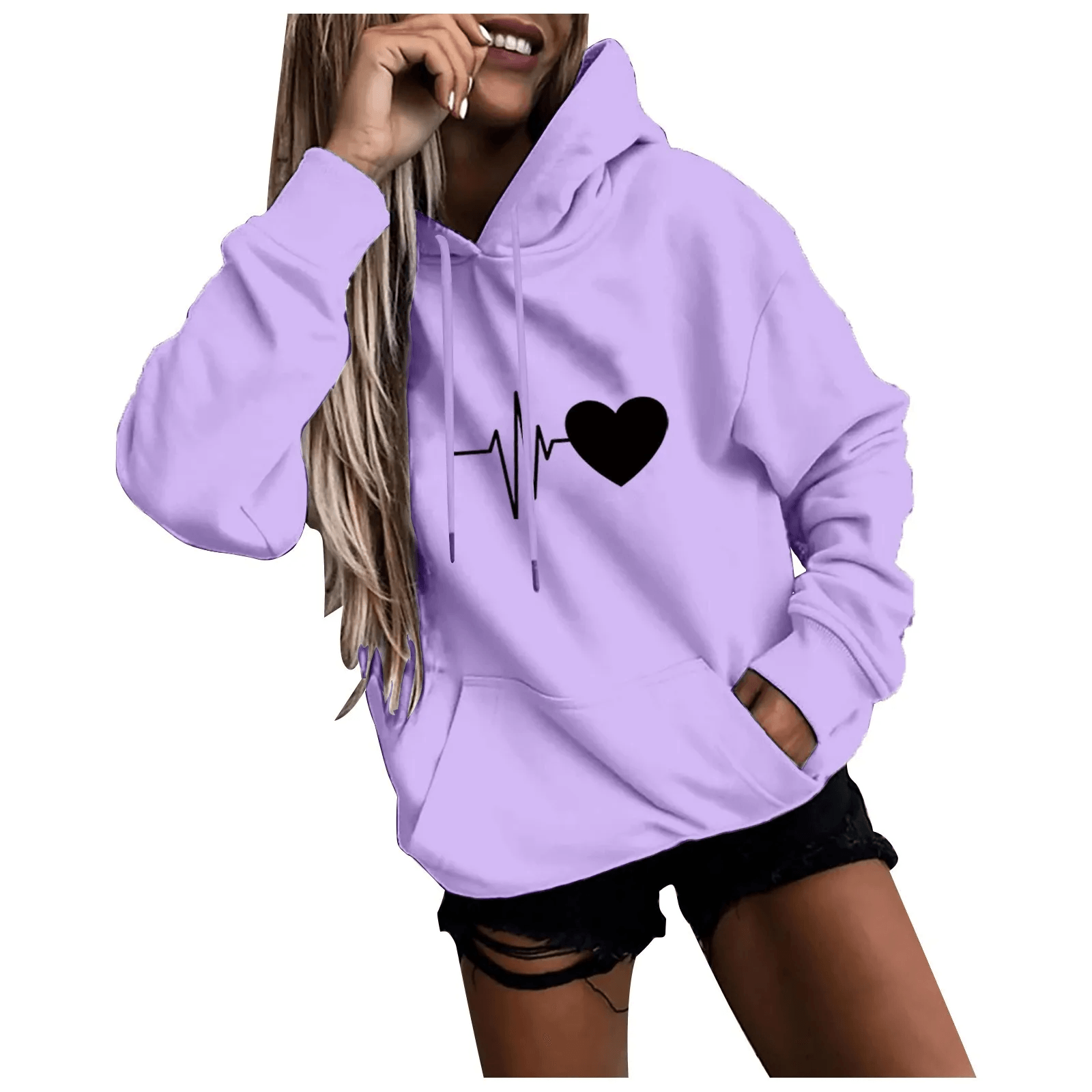 Women'S Hooded Sweatshirt Loose Sports Tops Pullover new - MAXIME