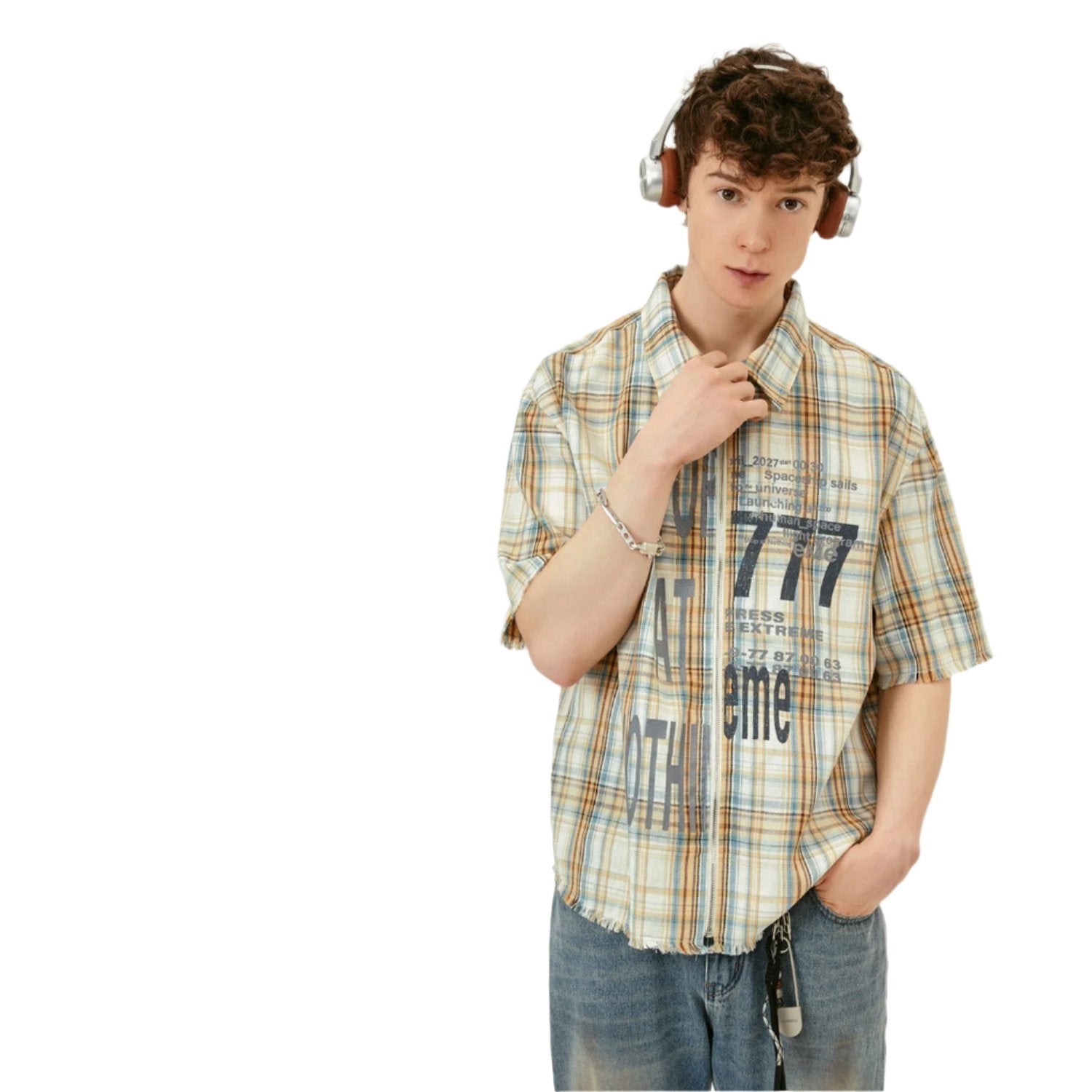 Short Sleeve Plaid Shirt - MAXIME