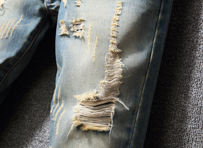 Hong Kong Style Ripped Jeans American Casual Loose - MAXIME