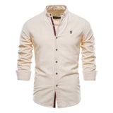 Men's Cotton And Linen Casual Long Sleeve Shirt - MAXIME