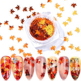 Gradient Maple Leaf Nail Sequins - MAXIME