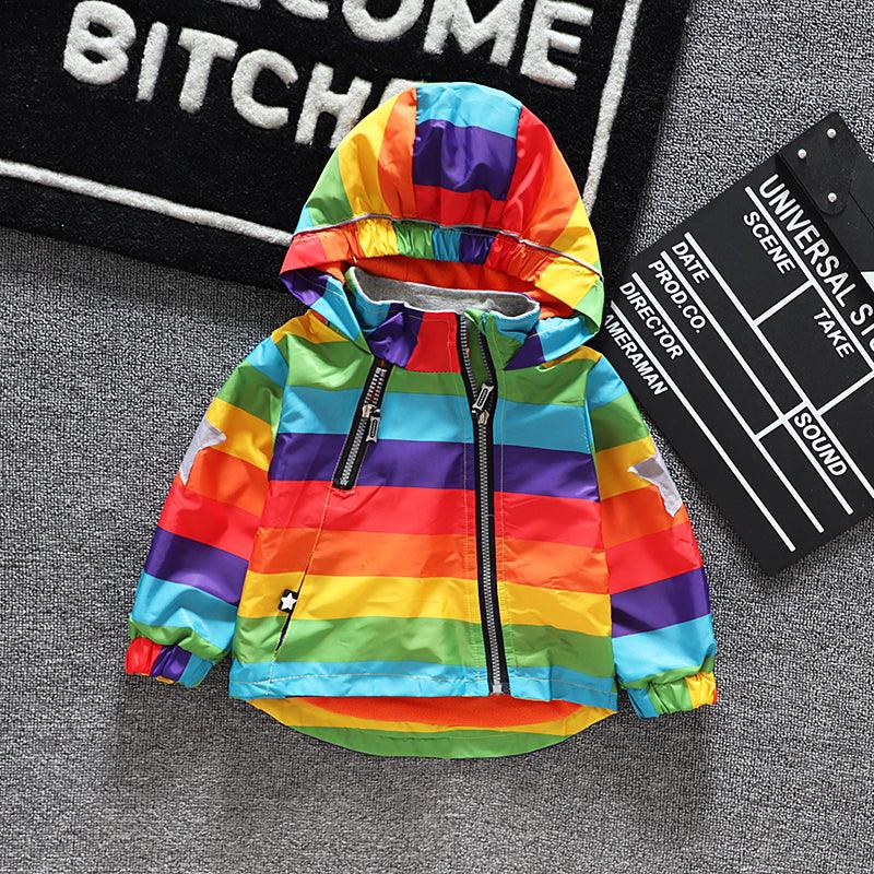 Kids Rainbow Hooded Coat - MAXIME