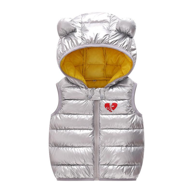 Boys Girls Sleeveless Waistcoat Kids Outerwear Vests Children Hooded Jackets - MAXIME