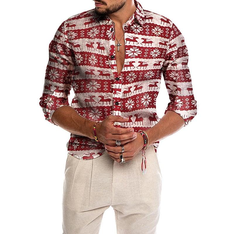 Fawn print cotton and linen shirt - MAXIME