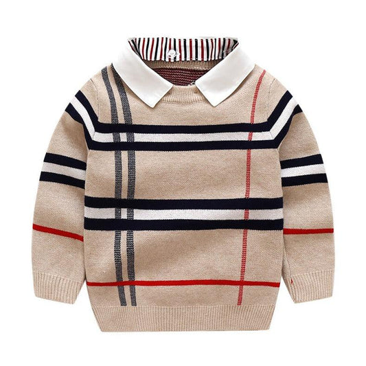 Boys plaid jacquard sweater - MAXIME