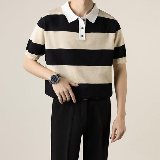 Polo Shirt Casual Striped Short Sleeve - MAXIME