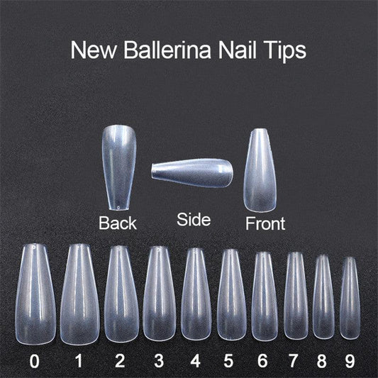 500 tablets of transparent natural color ballet fake nails - MAXIME