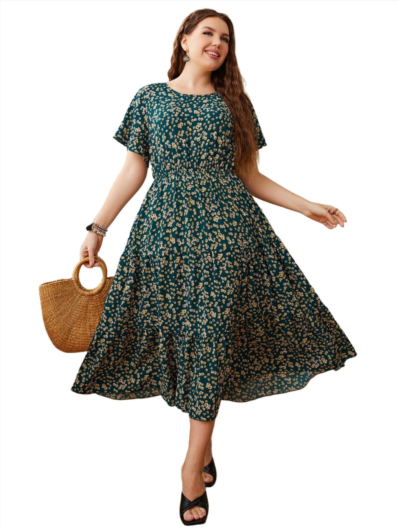 Summer Plus Size Women Floral Printed Dresses - MAXIME