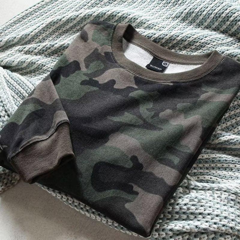 Camouflage Long-sleeved Men's Sweater - MAXIME