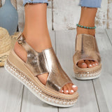 Fashion Buckle Wedges Shoes - MAXIME