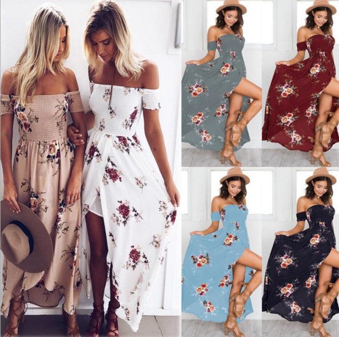 Women Off shoulder beach summer dresses - MAXIME