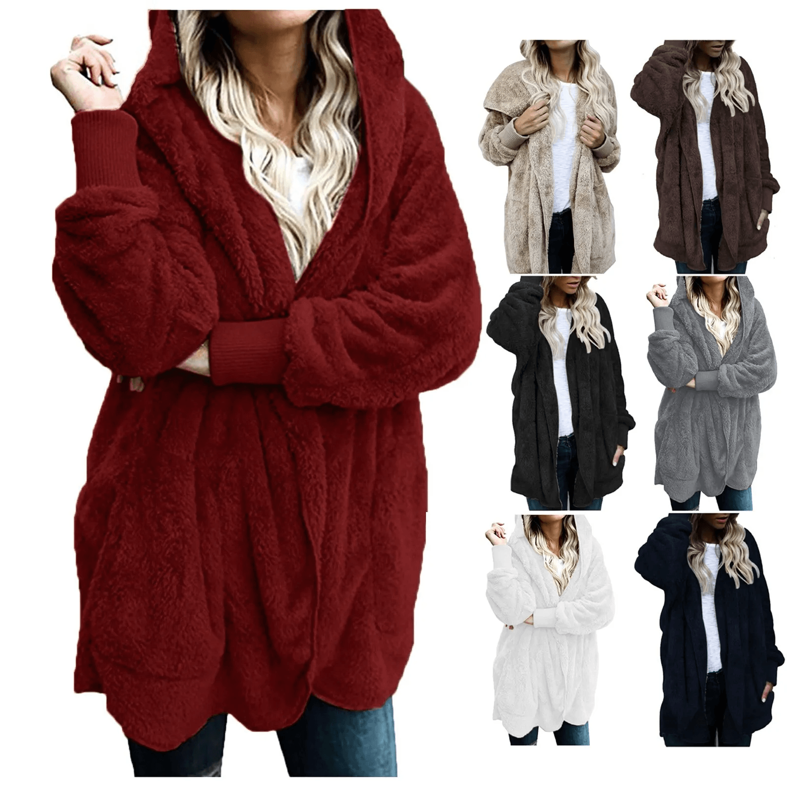 Women Winter Warm Coat Jacket Outwear Ladies Cardigan Coat Double Sided - MAXIME