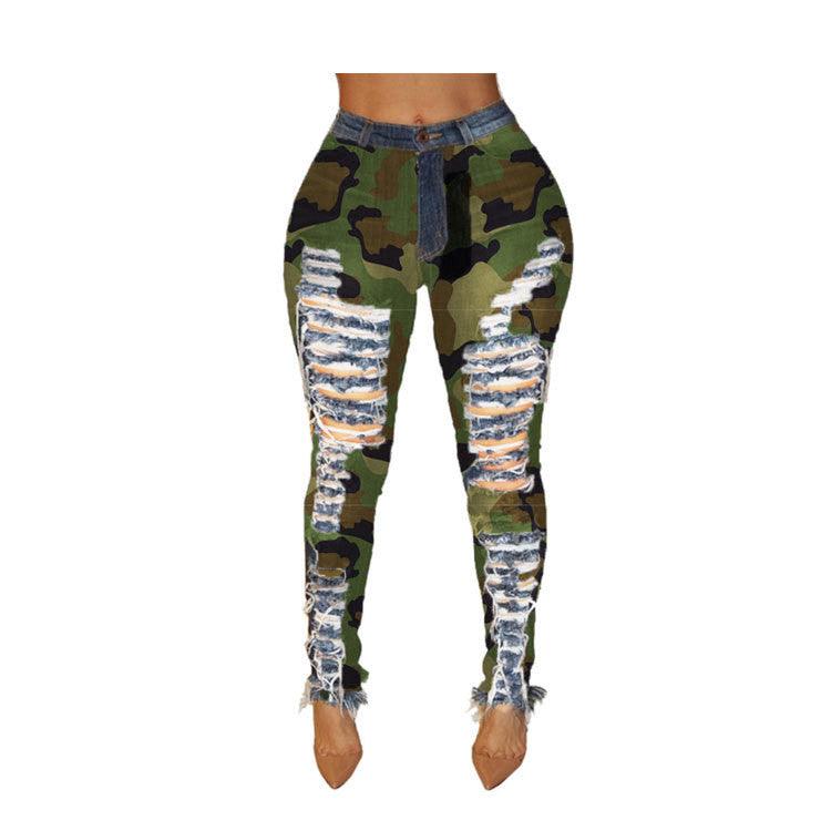 Personality Leggings Camouflage Feet Pants - MAXIME