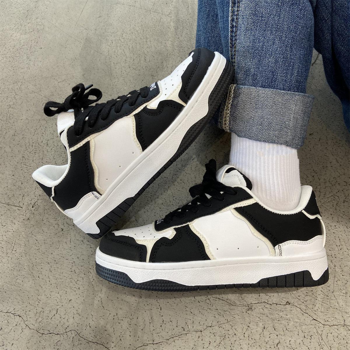 Black And White Color Contrast Panda Shoes - MAXIME