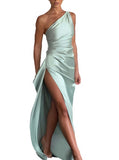 Elegant Slim-fit Solid Summer Satin Dresses - MAXIME