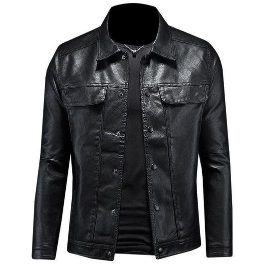 Men's Long-sleeved Leather Coat - MAXIME